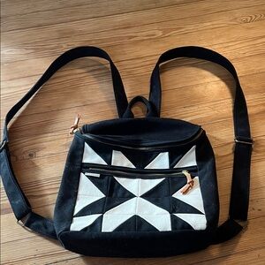 Geometric Black and White Backpack made by Hank